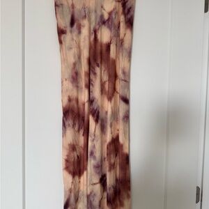 Pull&Bear Tie-Dye Skirt in Cream and Brown